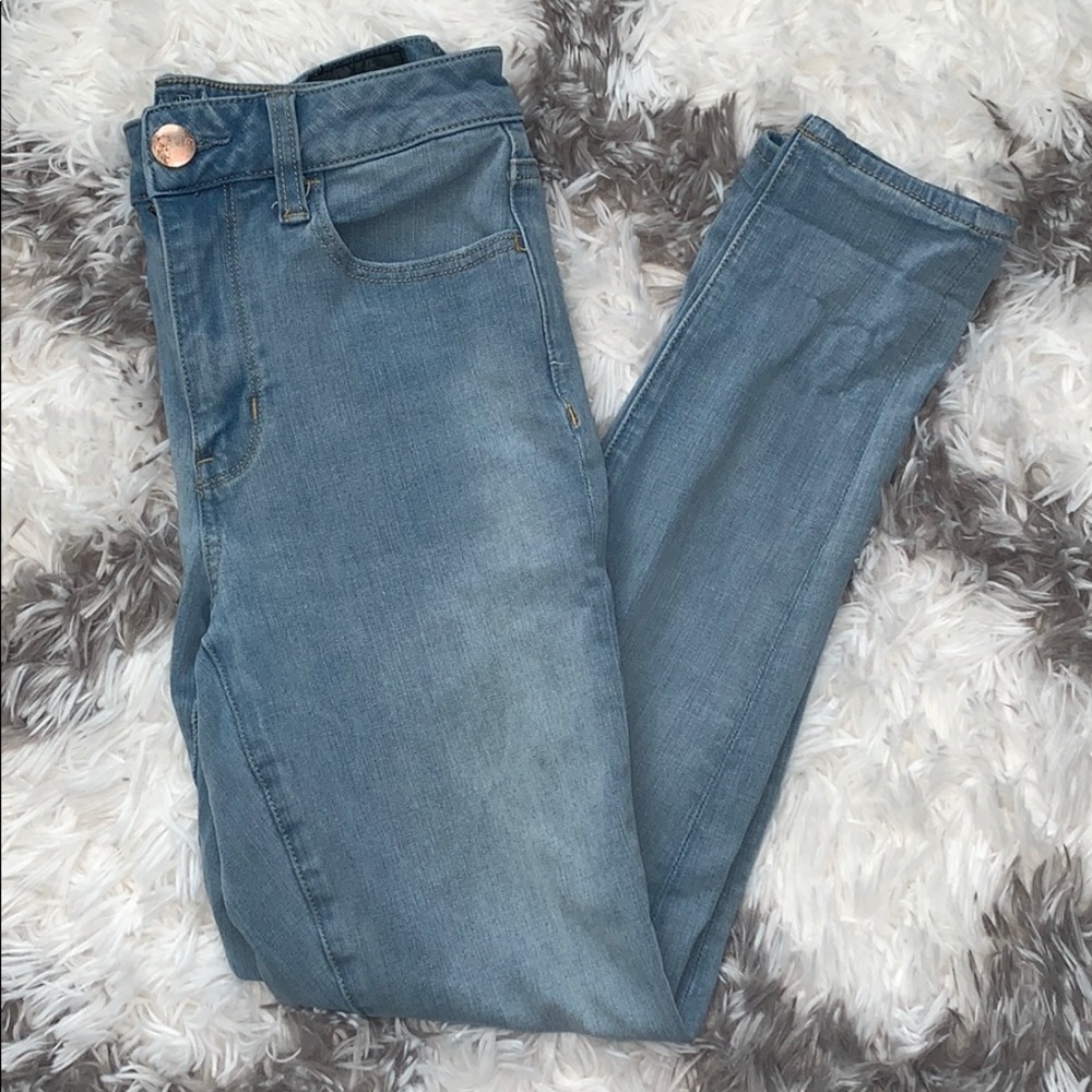 american eagle jeans - light wash - super stretch